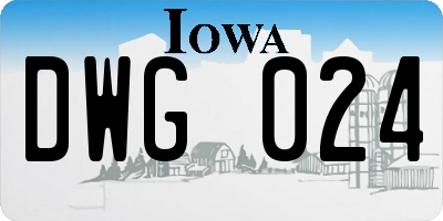 IA license plate DWG024
