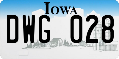 IA license plate DWG028