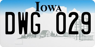 IA license plate DWG029