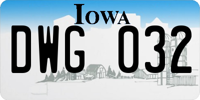 IA license plate DWG032