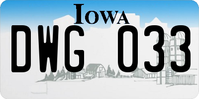 IA license plate DWG033