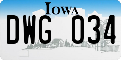 IA license plate DWG034