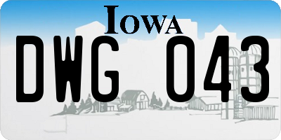 IA license plate DWG043