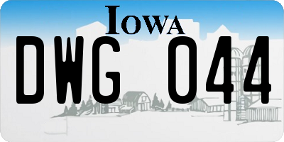 IA license plate DWG044