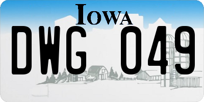 IA license plate DWG049