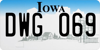 IA license plate DWG069