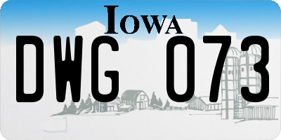 IA license plate DWG073