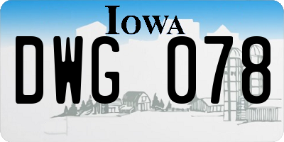 IA license plate DWG078