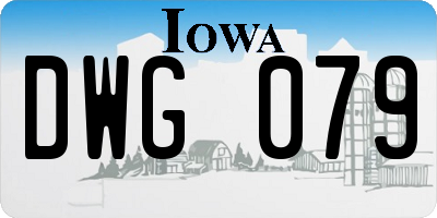 IA license plate DWG079