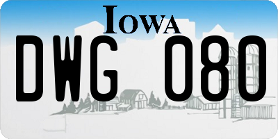 IA license plate DWG080