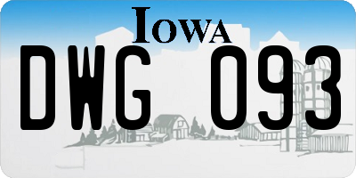 IA license plate DWG093