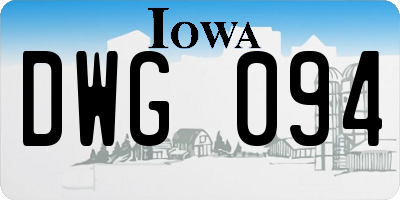 IA license plate DWG094