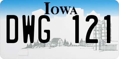IA license plate DWG121