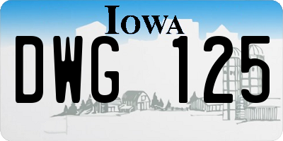 IA license plate DWG125