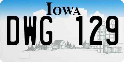 IA license plate DWG129
