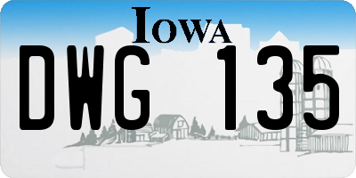 IA license plate DWG135