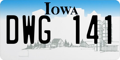 IA license plate DWG141
