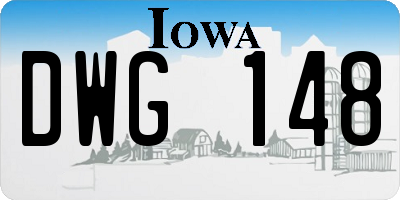 IA license plate DWG148