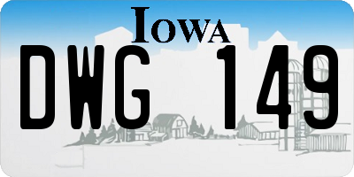IA license plate DWG149