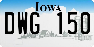 IA license plate DWG150