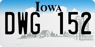 IA license plate DWG152