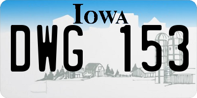 IA license plate DWG153