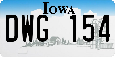 IA license plate DWG154