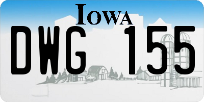 IA license plate DWG155