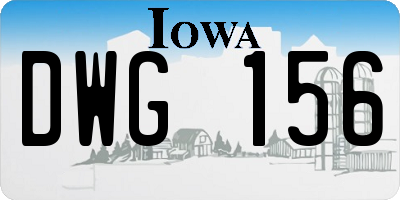 IA license plate DWG156
