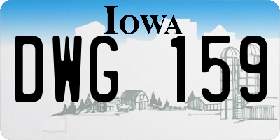 IA license plate DWG159