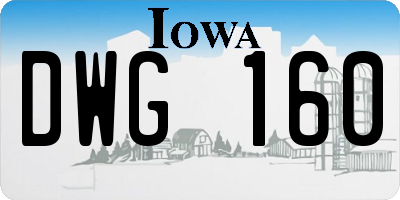 IA license plate DWG160