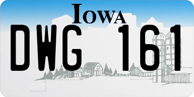 IA license plate DWG161