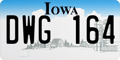 IA license plate DWG164