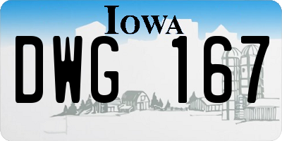 IA license plate DWG167