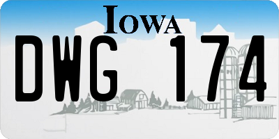 IA license plate DWG174