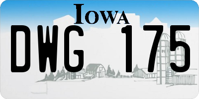 IA license plate DWG175
