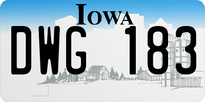 IA license plate DWG183