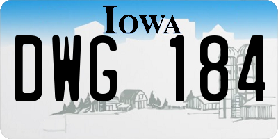 IA license plate DWG184
