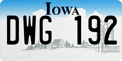 IA license plate DWG192