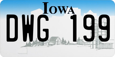 IA license plate DWG199