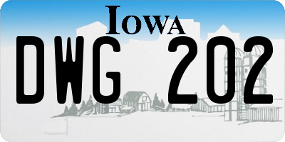 IA license plate DWG202