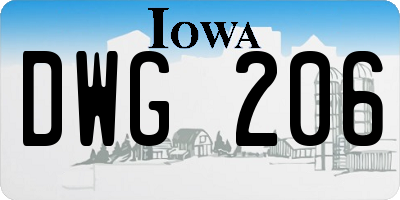 IA license plate DWG206