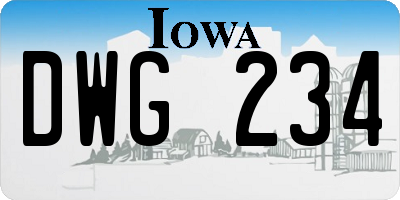 IA license plate DWG234
