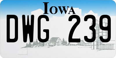 IA license plate DWG239