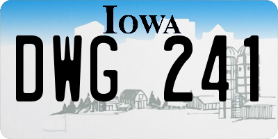 IA license plate DWG241