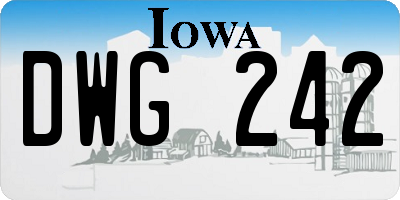 IA license plate DWG242