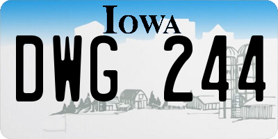 IA license plate DWG244
