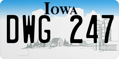 IA license plate DWG247