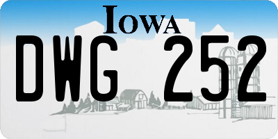 IA license plate DWG252