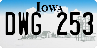 IA license plate DWG253